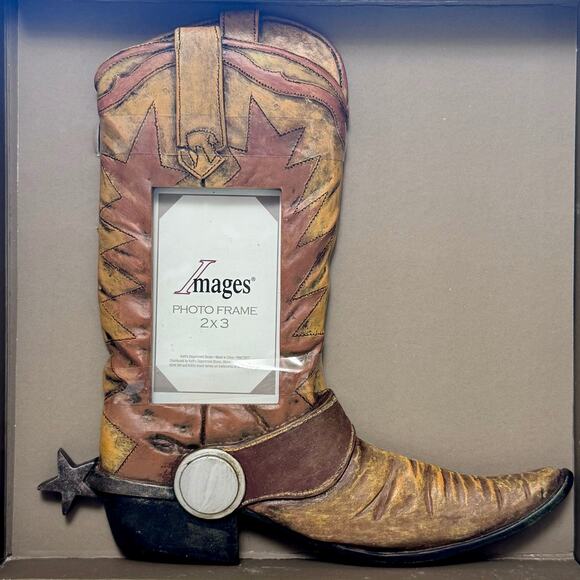 Cowboy Boot Picture‎ Frame, NIB For 2 x 3 Picture Resin Images Brand Western - Picture 4 of 6